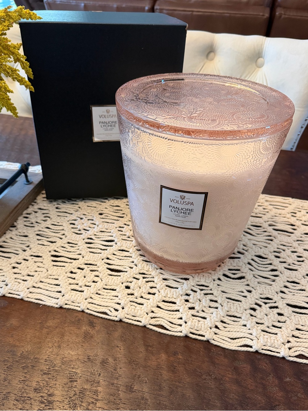 Voluspa Panjore Lychee 5 Wick Hearth Candle - New in Box
